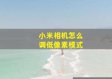 小米相机怎么调低像素模式