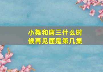 小舞和唐三什么时候再见面是第几集