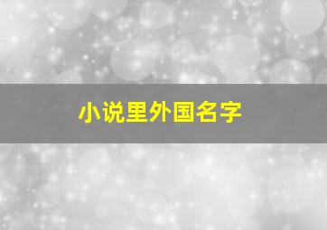 小说里外国名字