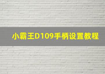 小霸王D109手柄设置教程