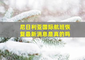 尼日利亚国际航班恢复最新消息是真的吗