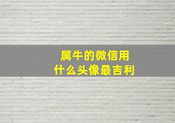 属牛的微信用什么头像最吉利