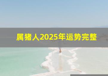 属猪人2025年运势完整