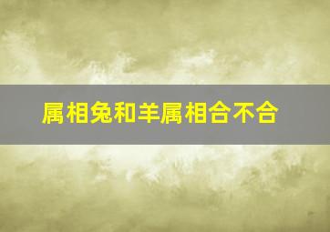 属相兔和羊属相合不合