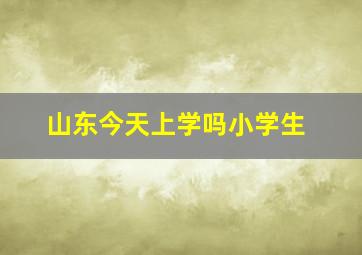 山东今天上学吗小学生