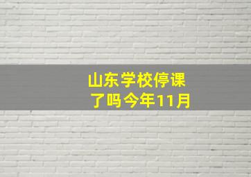 山东学校停课了吗今年11月