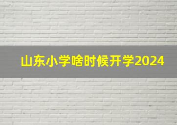 山东小学啥时候开学2024