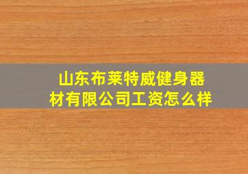 山东布莱特威健身器材有限公司工资怎么样