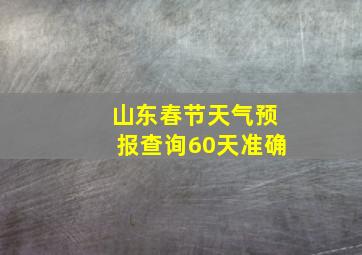 山东春节天气预报查询60天准确