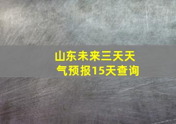 山东未来三天天气预报15天查询