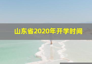 山东省2020年开学时间