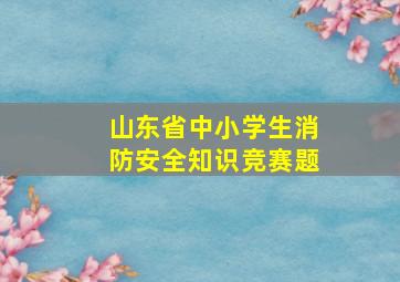 山东省中小学生消防安全知识竞赛题