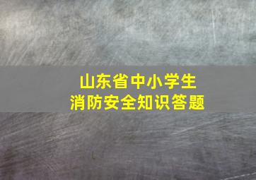 山东省中小学生消防安全知识答题