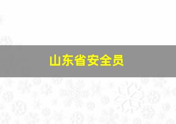 山东省安全员