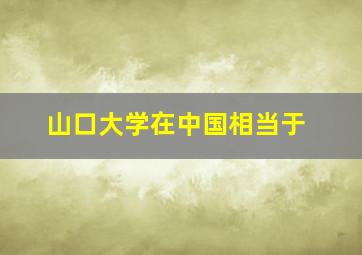 山口大学在中国相当于