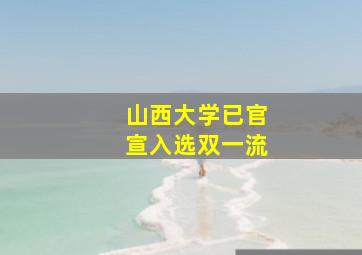 山西大学已官宣入选双一流