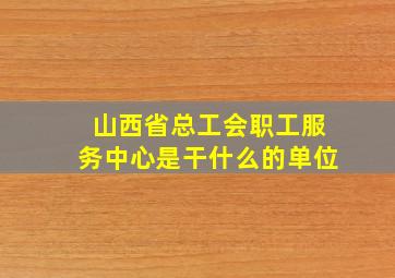 山西省总工会职工服务中心是干什么的单位