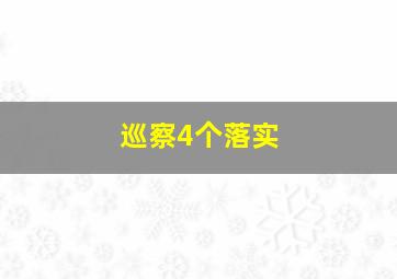 巡察4个落实