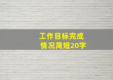 工作目标完成情况简短20字