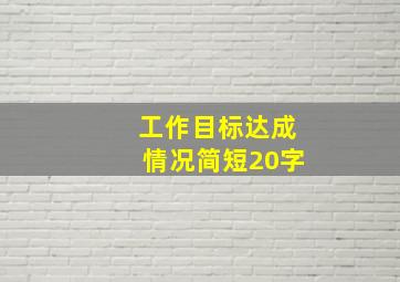 工作目标达成情况简短20字