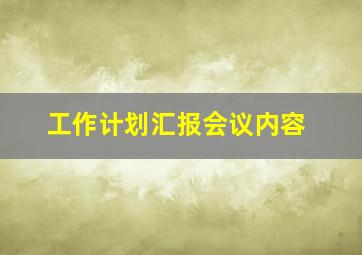 工作计划汇报会议内容