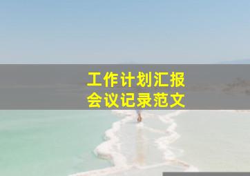 工作计划汇报会议记录范文