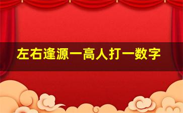 左右逢源一高人打一数字