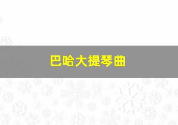 巴哈大提琴曲