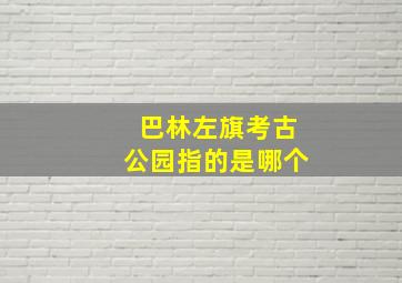 巴林左旗考古公园指的是哪个