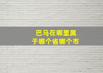 巴马在哪里属于哪个省哪个市