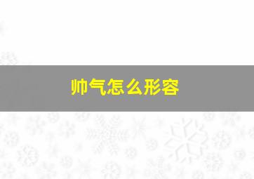 帅气怎么形容