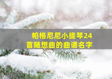 帕格尼尼小提琴24首随想曲的曲谱名字