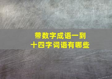 带数字成语一到十四字词语有哪些