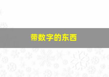 带数字的东西