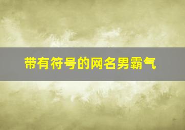 带有符号的网名男霸气