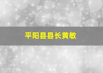 平阳县县长黄敏