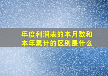 年度利润表的本月数和本年累计的区别是什么