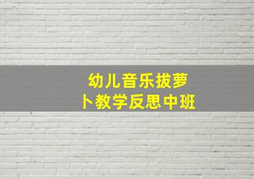 幼儿音乐拔萝卜教学反思中班