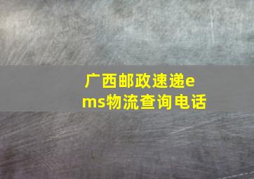 广西邮政速递ems物流查询电话