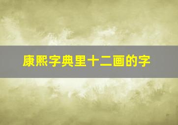 康熙字典里十二画的字