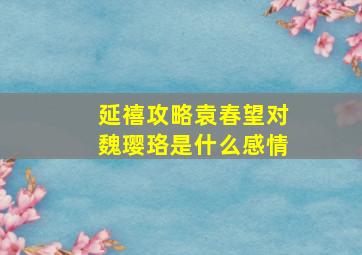 延禧攻略袁春望对魏璎珞是什么感情