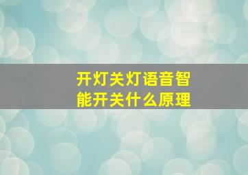 开灯关灯语音智能开关什么原理