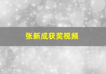 张新成获奖视频