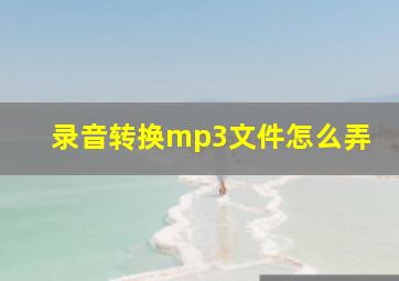 录音转换mp3文件怎么弄