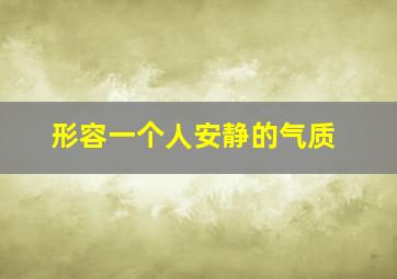 形容一个人安静的气质