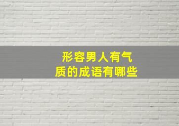 形容男人有气质的成语有哪些