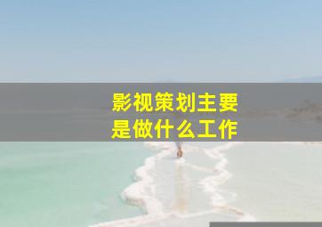 影视策划主要是做什么工作