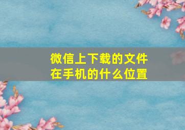 微信上下载的文件在手机的什么位置