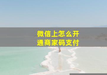 微信上怎么开通商家码支付