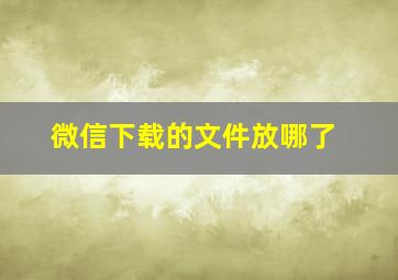 微信下载的文件放哪了